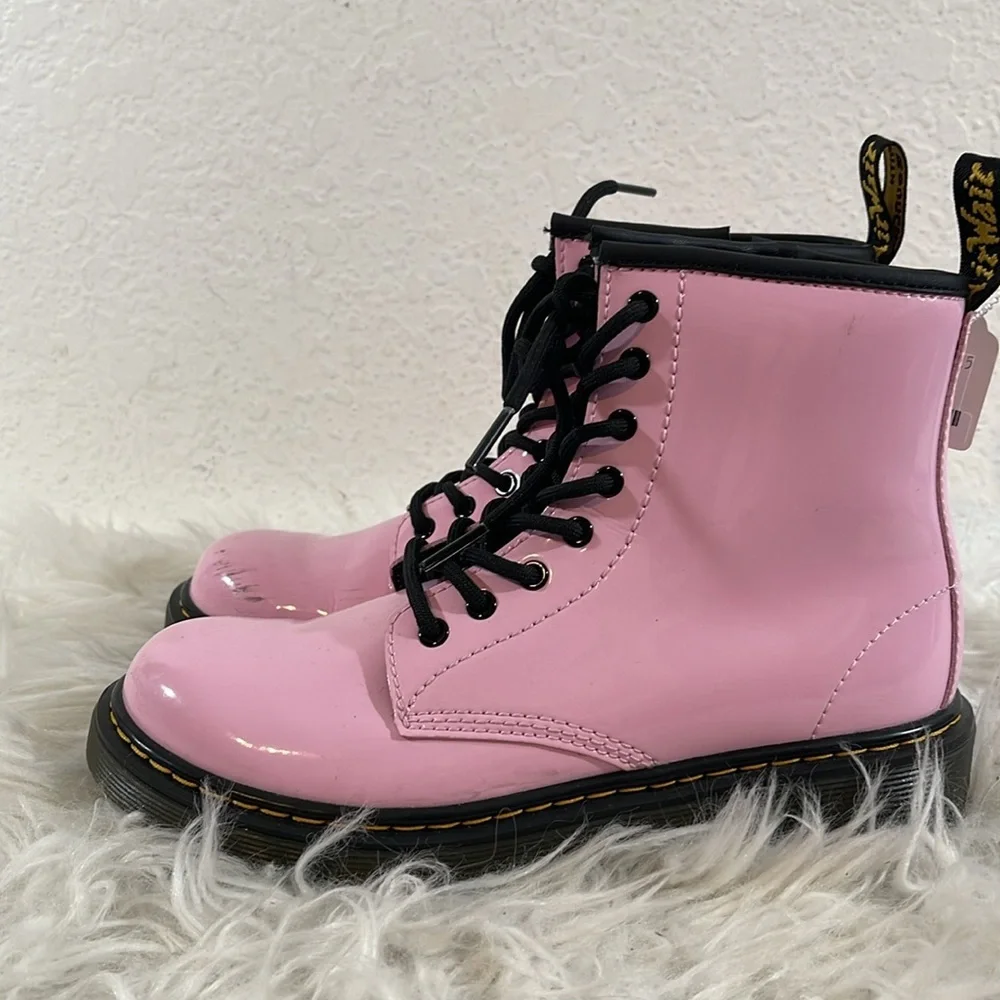 Dr. Martens 1460 8-Eye Patent Boot Toddler Pale Pink Size 3